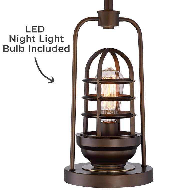 Image 5 Franklin Iron Works Hobie Bronze Night Light Table Lamp with Dimmer more views