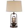 Franklin Iron Works Hobie Bronze Night Light Table Lamp with Dimmer