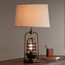 Franklin Iron Works Hobie Bronze Rustic Industrial Night Light Table Lamp