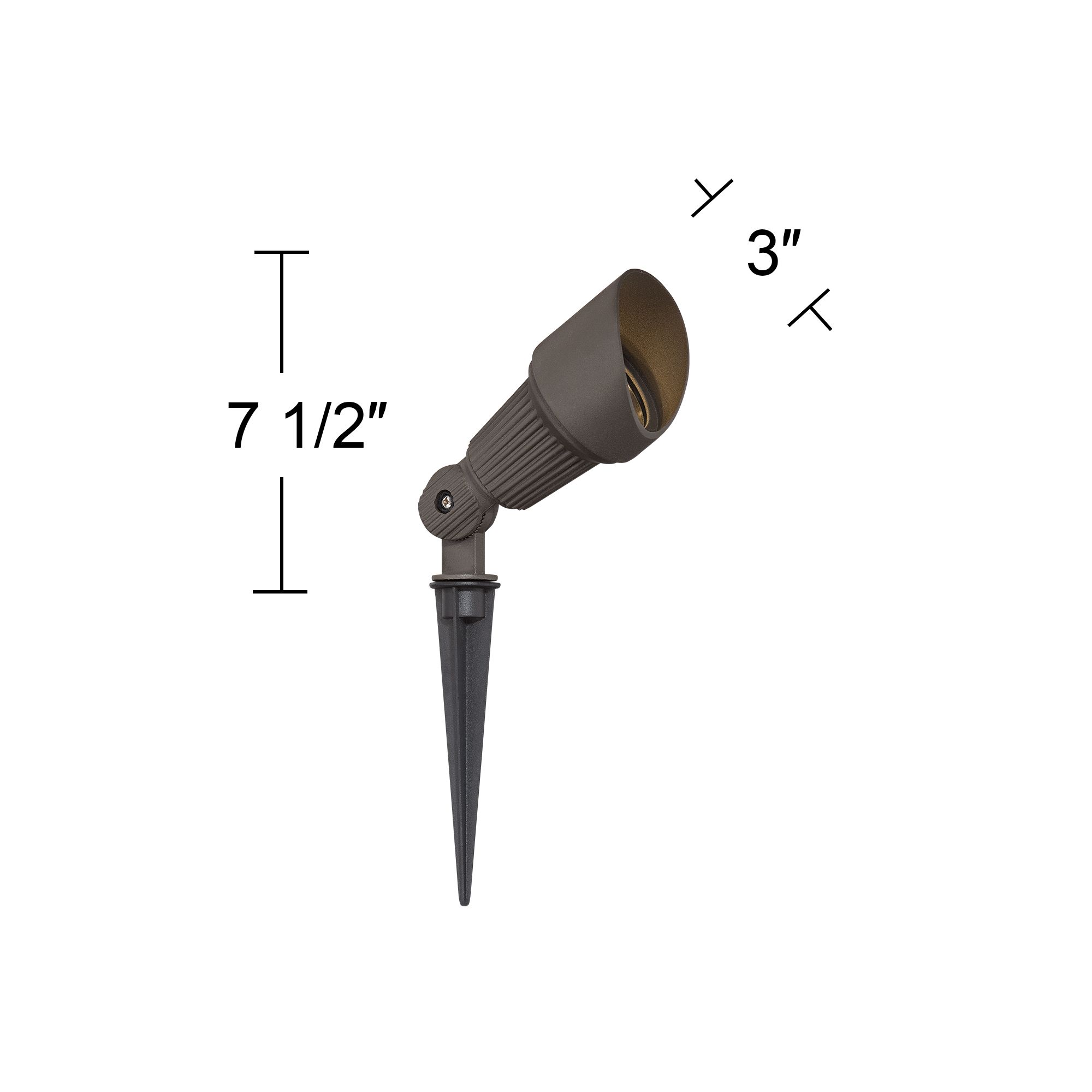 Franklin Iron Works Hooded Bronze 7 1/2" LED Landscape Spotlight in scene