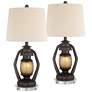 1_Franklin Iron Works Horace 26 1/4" Miner Lamps Set with Acrylic Risers