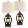 Franklin Iron Works Horace 26 1/4" Miner Lamps Set with Acrylic Risers