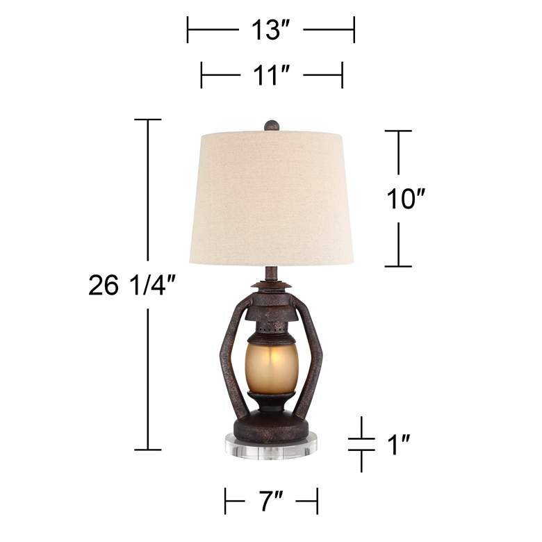 Image 5 Franklin Iron Works Horace 26 1/4" Miner Lamps Set with Acrylic Risers more views