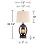 5_Franklin Iron Works Horace 26 1/4" Miner Lamps Set with Acrylic Risers more views