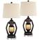 Franklin Iron Works Horace Miner Night Light Lamps Set with Acrylic Risers