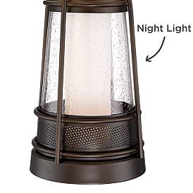 Image5 of Franklin Iron Works Hugh 26" Bronze Lantern Night Light Lamps Set of 2 more views