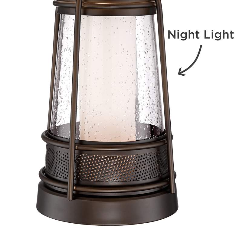 Image 5 Franklin Iron Works Hugh 26" Bronze Lantern Night Light Lamps Set of 2 more views