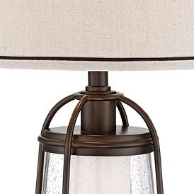 Image4 of Franklin Iron Works Hugh Bronze Lantern Night Light Table Lamp with Dimmer more views