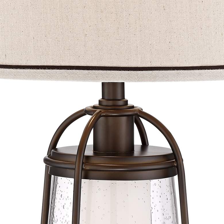 Image 5 Franklin Iron Works Hugh Bronze Lantern Night Light Table Lamp with Dimmer more views