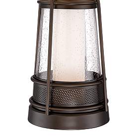 Image5 of Franklin Iron Works Hugh Bronze Lantern Night Light Table Lamp with Dimmer more views