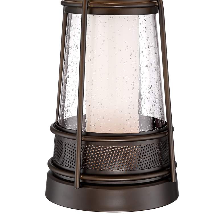 Image 5 Franklin Iron Works Hugh Bronze Lantern Night Light Table Lamp with Dimmer more views