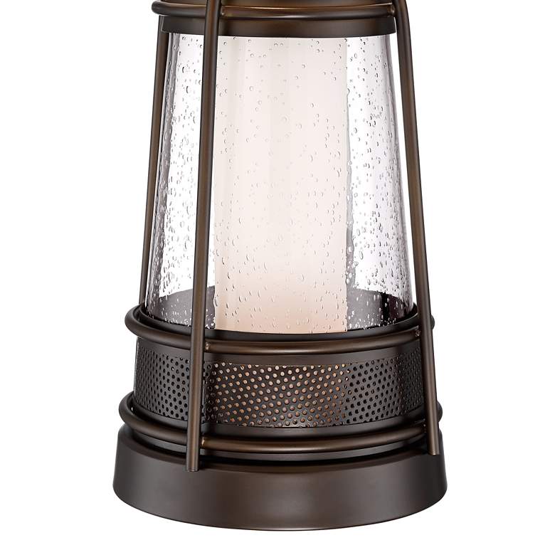 Image 6 Franklin Iron Works Hugh Bronze Lantern Night Light Table Lamp with Dimmer more views