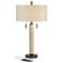 Franklin Iron Works Hugo 28 1/2" Rustic Modern Wood USB Table Lamp