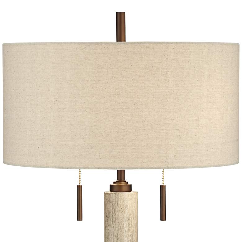 Image 4 Franklin Iron Works Hugo 28 1/2" Rustic Modern Wood USB Table Lamp more views