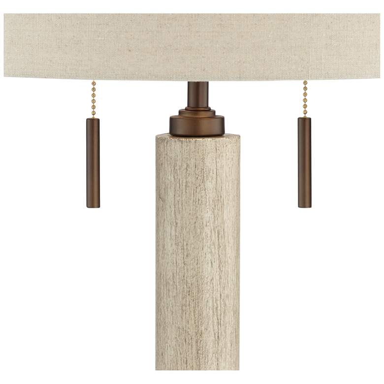 Image 5 Franklin Iron Works Hugo 28 1/2" Rustic Modern Wood USB Table Lamp more views