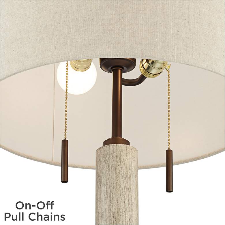 Image 6 Franklin Iron Works Hugo 28 1/2" Rustic Modern Wood USB Table Lamp more views