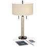 4_Franklin Iron Works Hugo 28 1/2" Wood Column USB Lamps Set of 2 more views