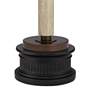 Franklin Iron Works Hugo Wood Column USB Table Lamp with Black Round Riser