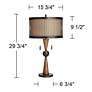 Franklin Iron Works Hunter 29 3/4" Bronze and Cherry Wood Table Lamp in scene