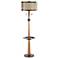Franklin Iron Works Hunter 64 3/4" Tray Table and USB Floor Lamp