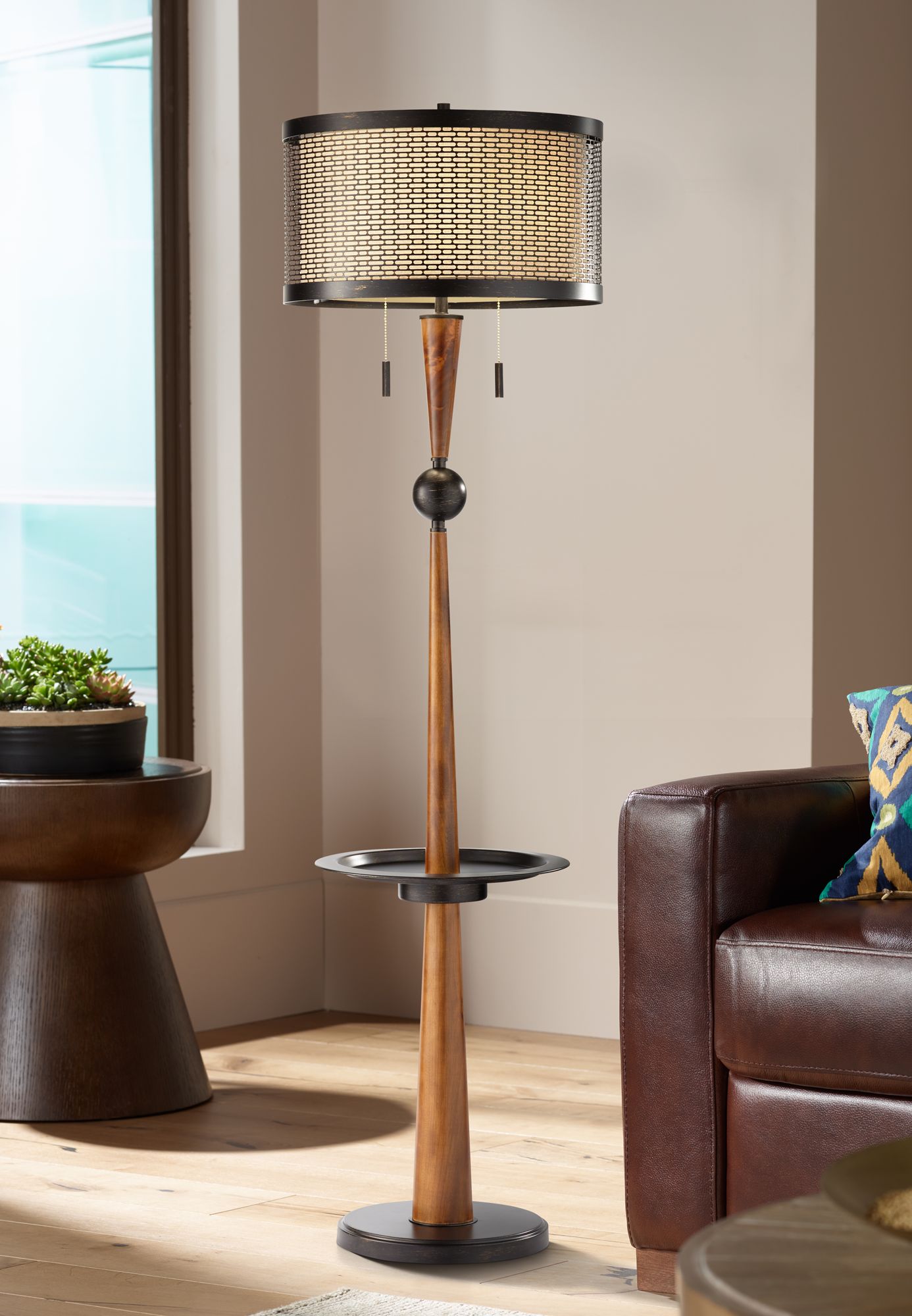 Vogue floor lamp with deals tray table and usb port