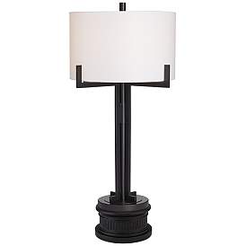 Image1 of Franklin Iron Works Idira 35 3/4" Industrial Table Lamp with Riser