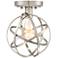 Franklin Iron Works Industrial Atom 8" Nickel LED Ceiling Light