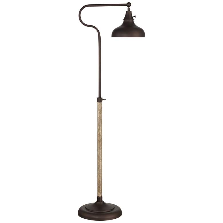 Image 2 Franklin Iron Works Industrial Bronze Adjustable Downbridge Floor Lamp