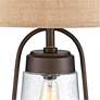 Franklin Iron Works Industrial Lantern Night Light Table Lamp with Dimmer