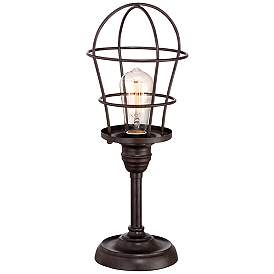 Image2 of Franklin Iron Works Industrial Wire Cage 17 1/4" Accent Lamp