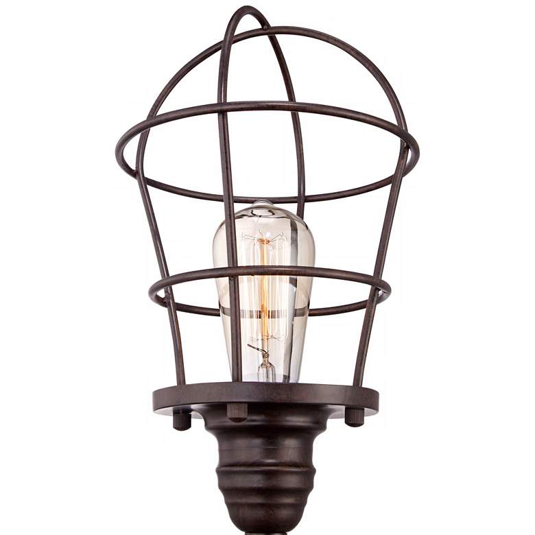 Image 3 Franklin Iron Works Industrial Wire Cage 17 1/4 inch Accent Lamp more views