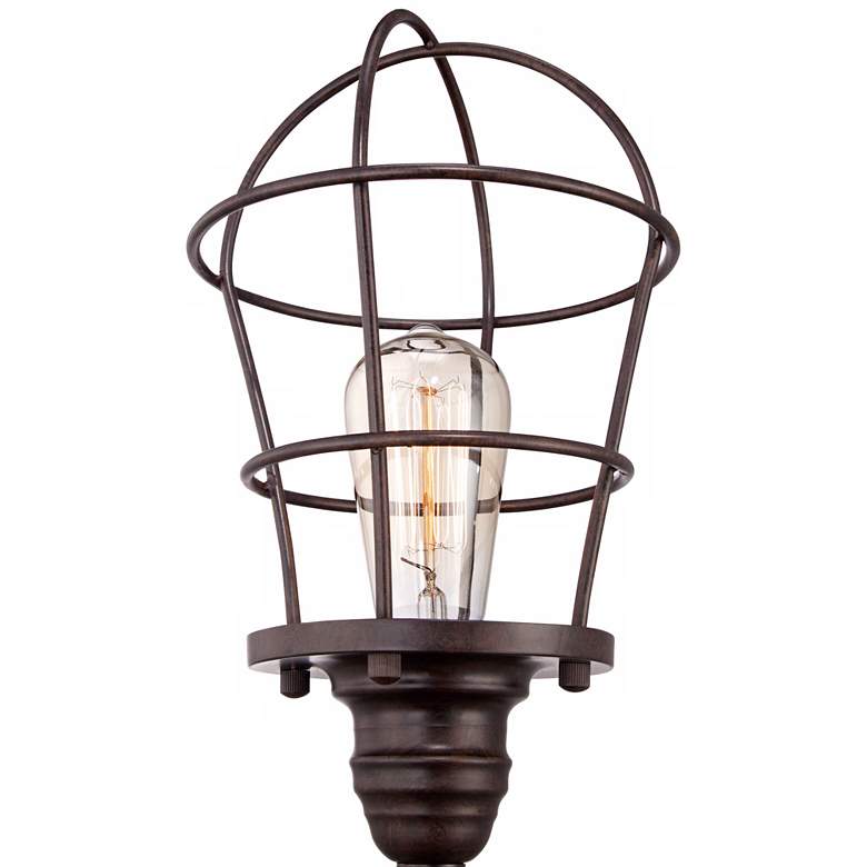 Image 3 Franklin Iron Works Industrial Wire Cage 17 1/4" Accent Lamp more views