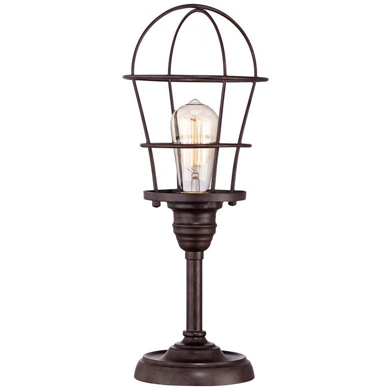 Image 5 Franklin Iron Works Industrial Wire Cage 17 1/4" Accent Lamp more views