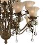 Franklin Iron Works Iron Leaf 39" Roman Bronze and Crystal Chandelier
