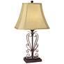Franklin Iron Works Iron Scroll 26 1/2" Bronze Table Lamps Set of Two in scene