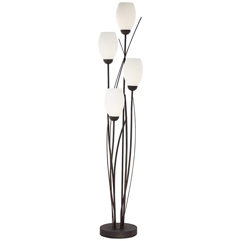 Image 6 Franklin Iron Works Jareth 73" High Black and White 4-Light Floor Lamp more views