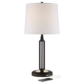 Image2 of Franklin Iron Works Javier 24 1/2" Bronze Table Lamp with USB Port