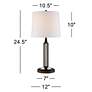 Franklin Iron Works Javier 24 1/2" Bronze Table Lamp with USB Port
