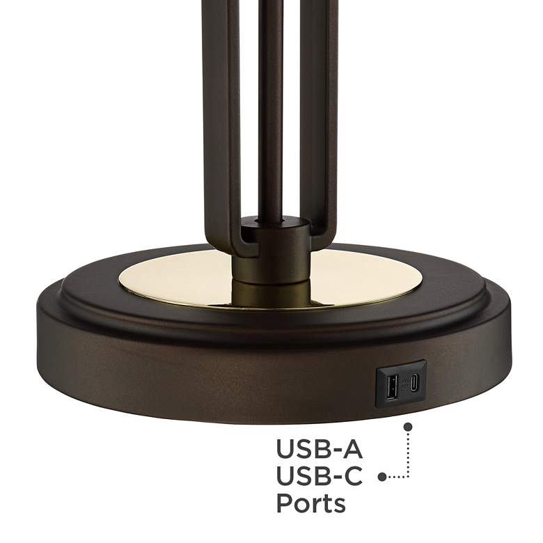 Image 6 Franklin Iron Works Javier 24 1/2" Bronze USB Plug Outlet Table Lamp more views