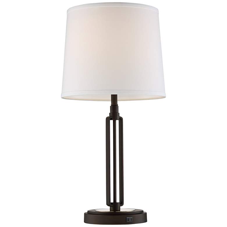 Image 7 Franklin Iron Works Javier 24 1/2" Bronze USB Plug Outlet Table Lamp more views