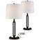 Franklin Iron Works Javier 24 1/2" Bronze USB Table Lamps Set of 2