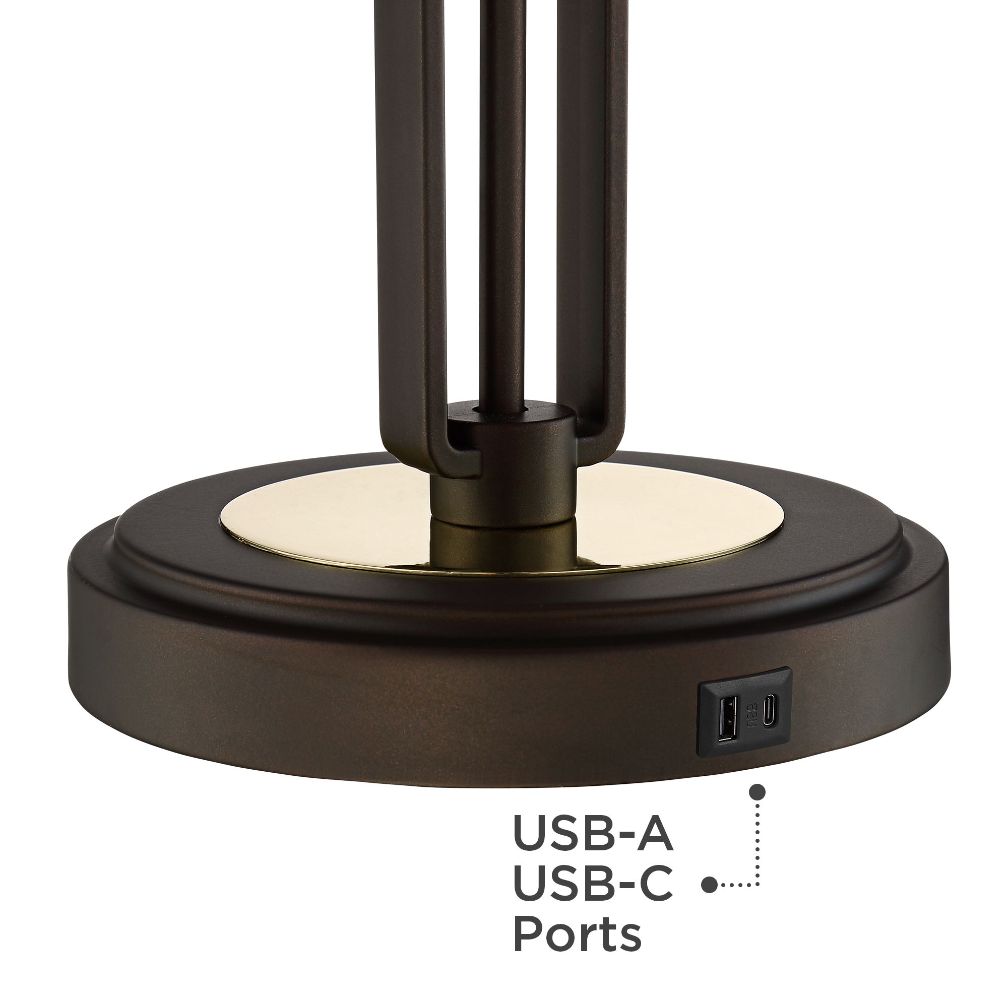 Image 6 Franklin Iron Works Javier 24 1/2" Bronze USB Table Lamps Set of 2 more views