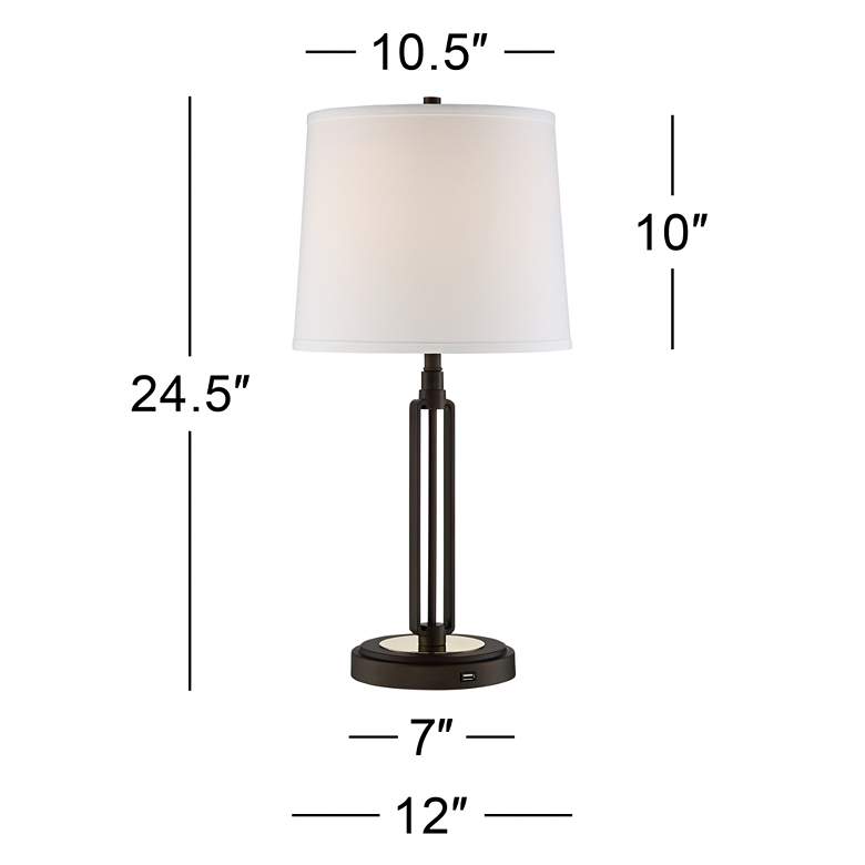 Image 7 Franklin Iron Works Javier Bronze Table Lamps with USB Port Set of 2 more views
