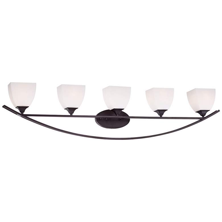 Image 5 Franklin Iron Works Jenisen Arch 51 1/2" Wide Bronze Bathroom Light more views