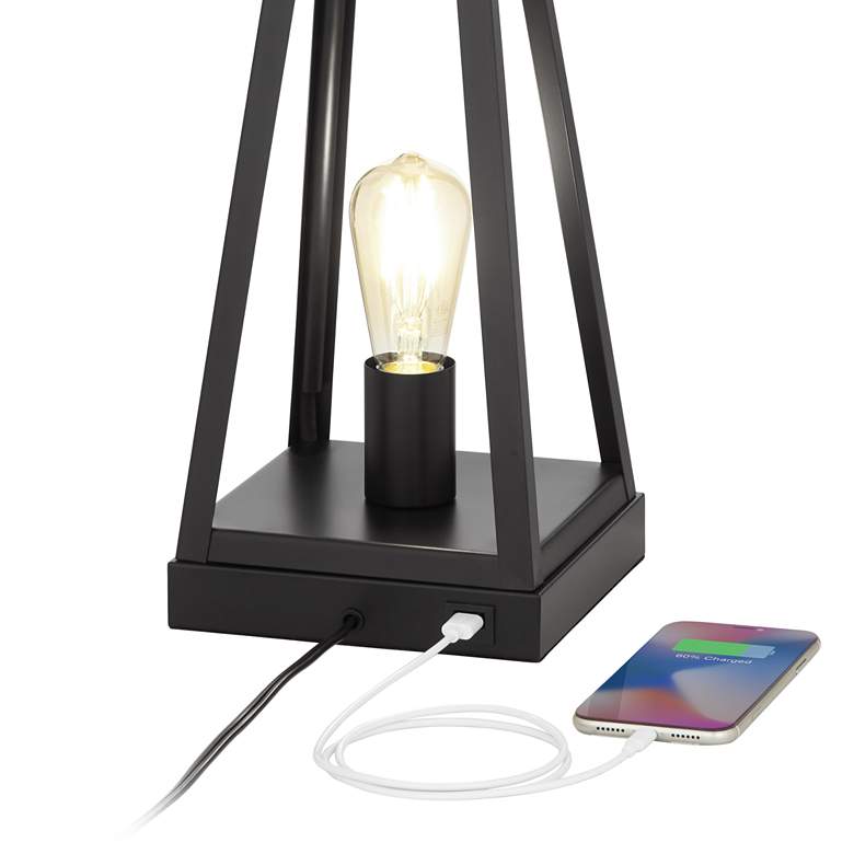 Image 5 Franklin Iron Works Kacey Metal LED Night Light USB Table Lamps Set of 2 more views