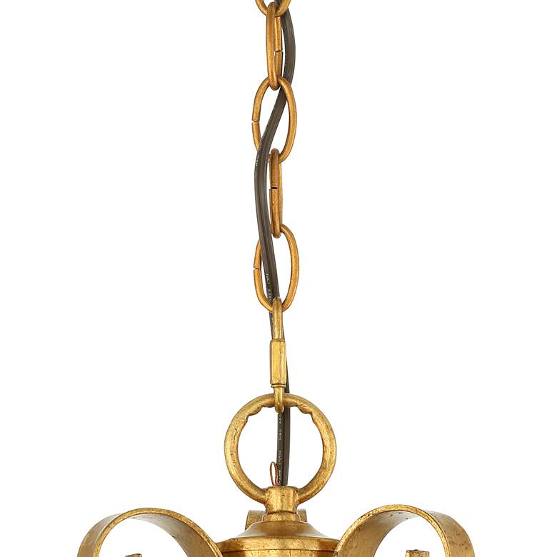 Image 6 Franklin Iron Works Katrina 25 1/4" Gold Leaf 3-Light Bowl Pendant more views