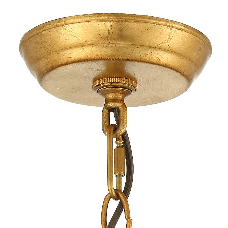 Image 7 Franklin Iron Works Katrina 25 1/4" Gold Leaf 3-Light Bowl Pendant more views