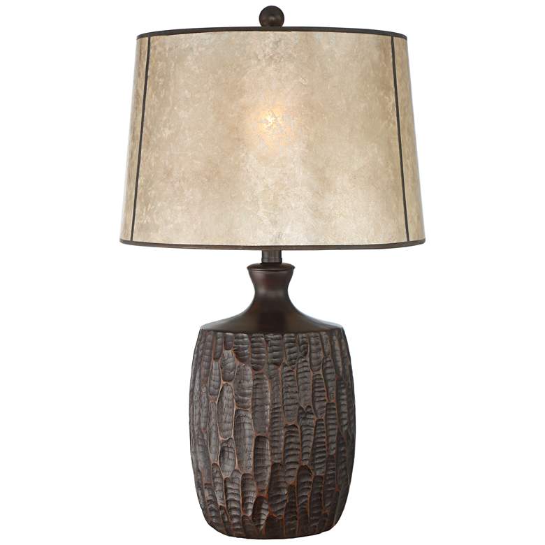 Image 2 Franklin Iron Works Kelly 25 1/2 inch Rustic Table Lamp with Mica Shade