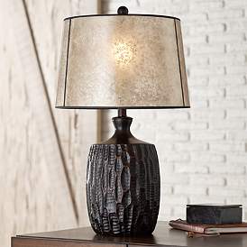 Image1 of Franklin Iron Works Kelly 25 1/2" Rustic Table Lamp with Mica Shade