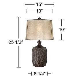Image4 of Franklin Iron Works Kelly 25 1/2" Rustic Table Lamp with Mica Shade more views